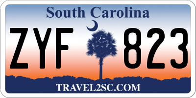 SC license plate ZYF823