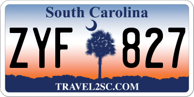 SC license plate ZYF827