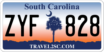 SC license plate ZYF828