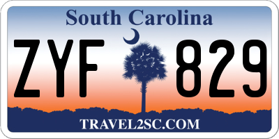 SC license plate ZYF829