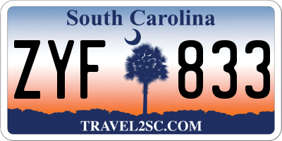 SC license plate ZYF833