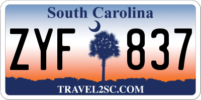 SC license plate ZYF837