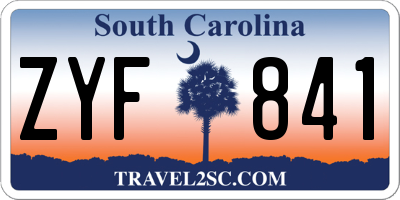 SC license plate ZYF841