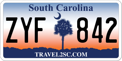 SC license plate ZYF842