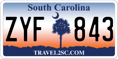 SC license plate ZYF843