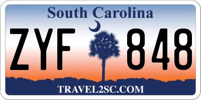 SC license plate ZYF848