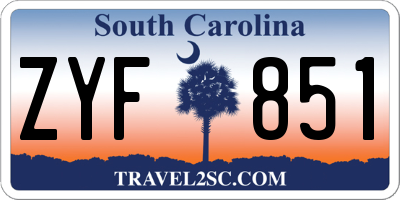 SC license plate ZYF851