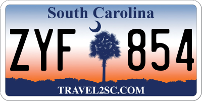 SC license plate ZYF854