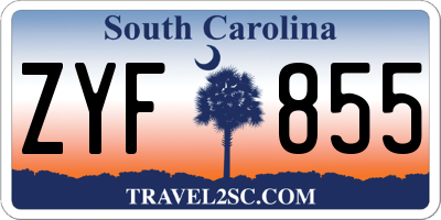 SC license plate ZYF855