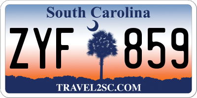 SC license plate ZYF859