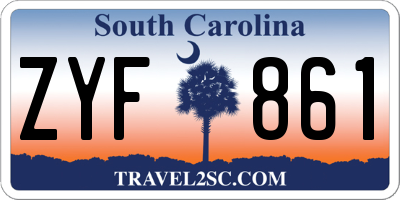 SC license plate ZYF861