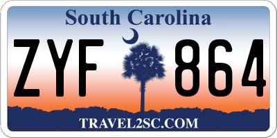 SC license plate ZYF864