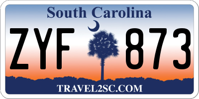 SC license plate ZYF873