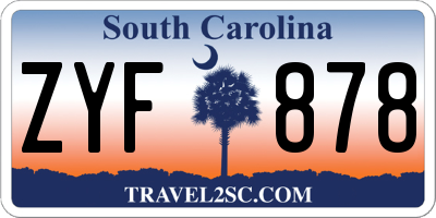 SC license plate ZYF878