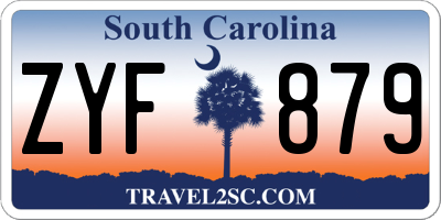 SC license plate ZYF879