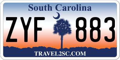 SC license plate ZYF883