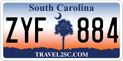 SC license plate ZYF884