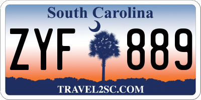 SC license plate ZYF889