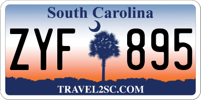 SC license plate ZYF895