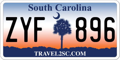 SC license plate ZYF896