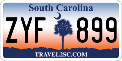SC license plate ZYF899