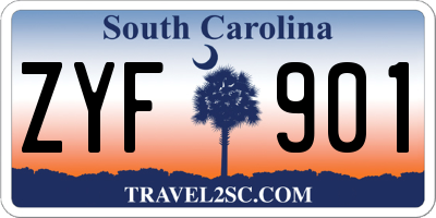 SC license plate ZYF901