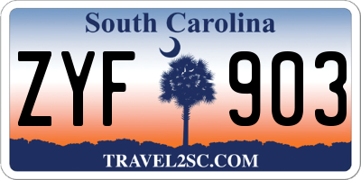 SC license plate ZYF903
