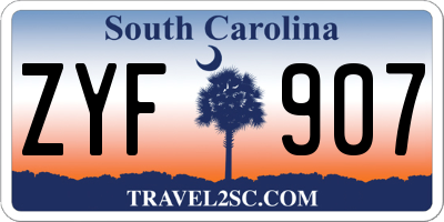 SC license plate ZYF907