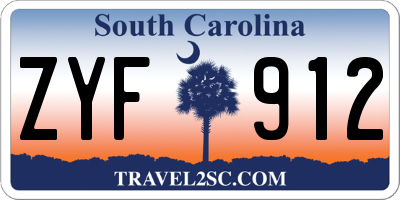 SC license plate ZYF912