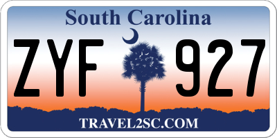 SC license plate ZYF927