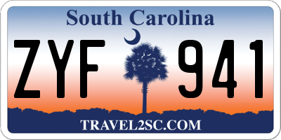 SC license plate ZYF941