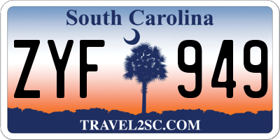 SC license plate ZYF949