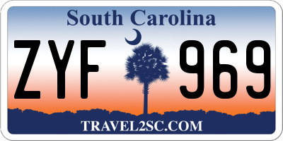 SC license plate ZYF969