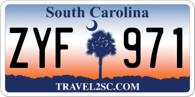 SC license plate ZYF971