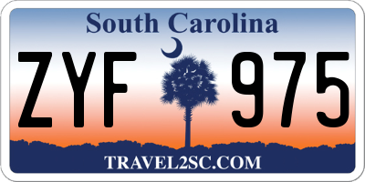 SC license plate ZYF975