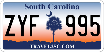 SC license plate ZYF995