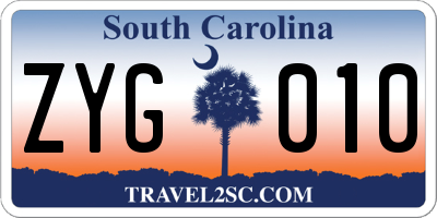 SC license plate ZYG010
