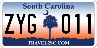 SC license plate ZYG011