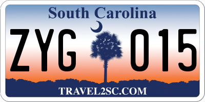 SC license plate ZYG015