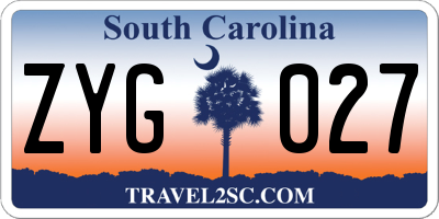 SC license plate ZYG027