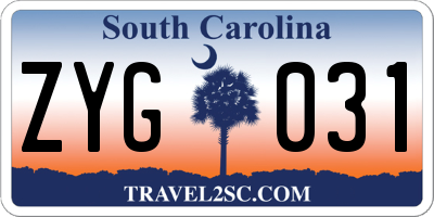 SC license plate ZYG031