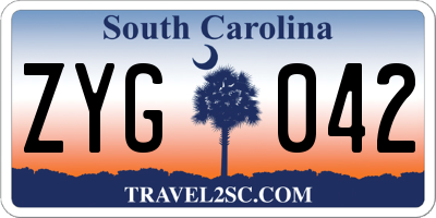 SC license plate ZYG042