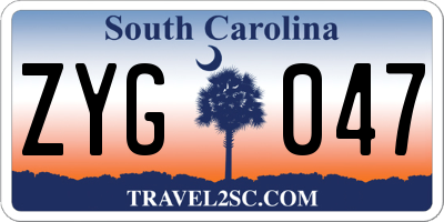 SC license plate ZYG047