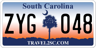 SC license plate ZYG048