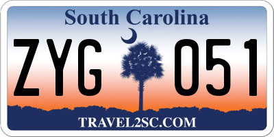 SC license plate ZYG051