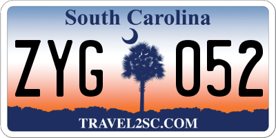 SC license plate ZYG052
