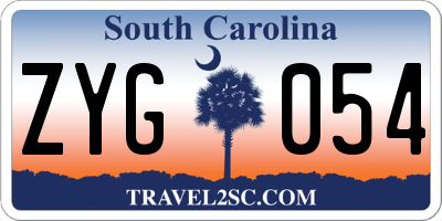 SC license plate ZYG054