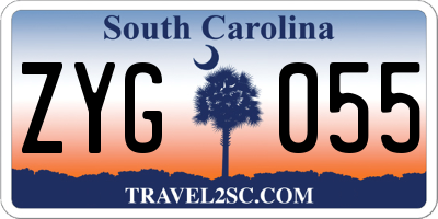 SC license plate ZYG055