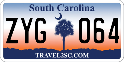 SC license plate ZYG064