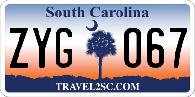 SC license plate ZYG067